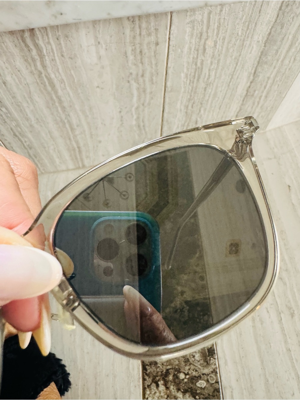 Saint Laurent Clear Frame Sunglasses with Silver Mirrored Lenses - Picture 5 of 14